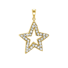 Load image into Gallery viewer, Large Open Star with CZ&#39;s Charm (41 x 28mm)
