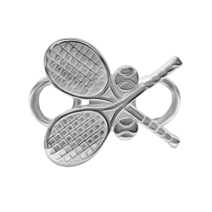 Tennis Rackets Bracelet Top in Sterling Silver (25 x 22mm)
