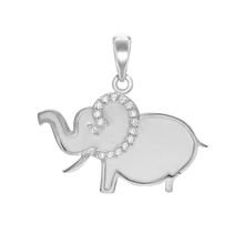 Load image into Gallery viewer, Elephant White Enamel with CZ&#39;s Charm (22 x 24mm)
