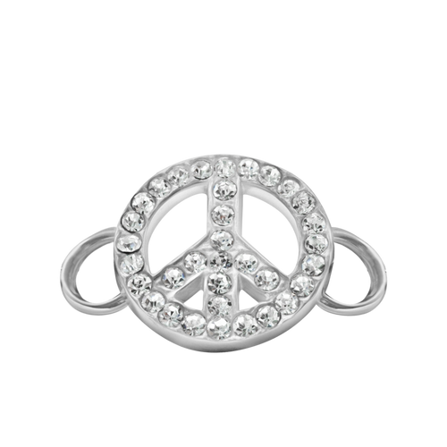 Peace Sign Bracelet Top in Sterling Silver (30 x 20mm)
