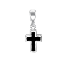 Load image into Gallery viewer, Tiny Black Cross Charm (16 x 6mm)
