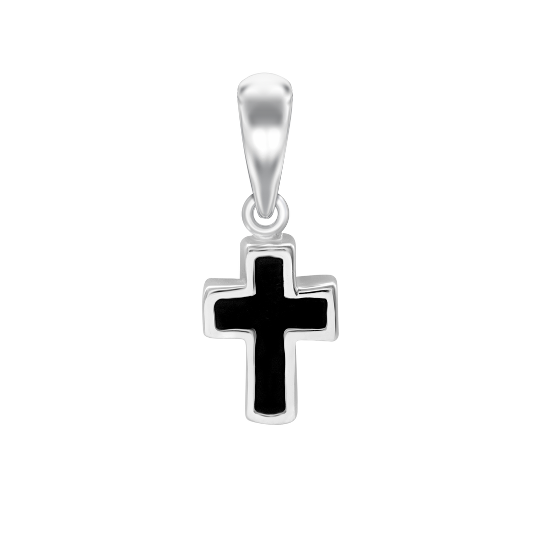 Tiny Black Cross Charm (16 x 6mm)