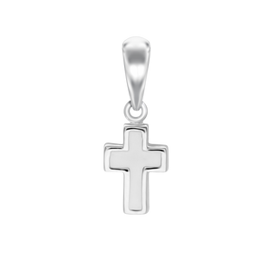 Tiny White Cross Charm (16 x 6mm)