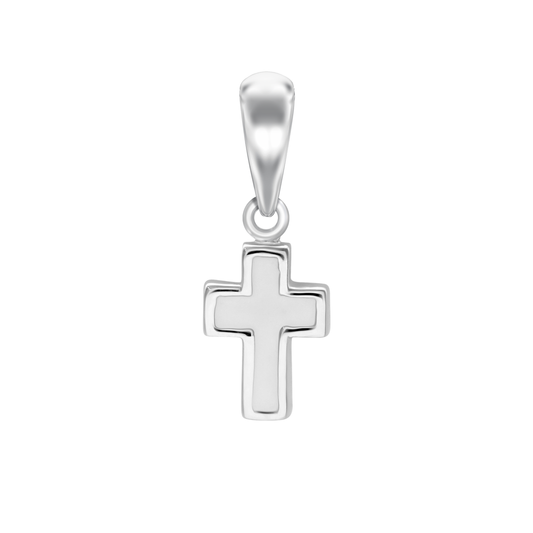 Tiny White Cross Charm (16 x 6mm)