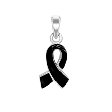 Load image into Gallery viewer, Black Ribbon Charm (21 x 8mm)
