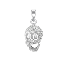 Load image into Gallery viewer, Skull Charm with CZ&#39;s (20 x 10mm)
