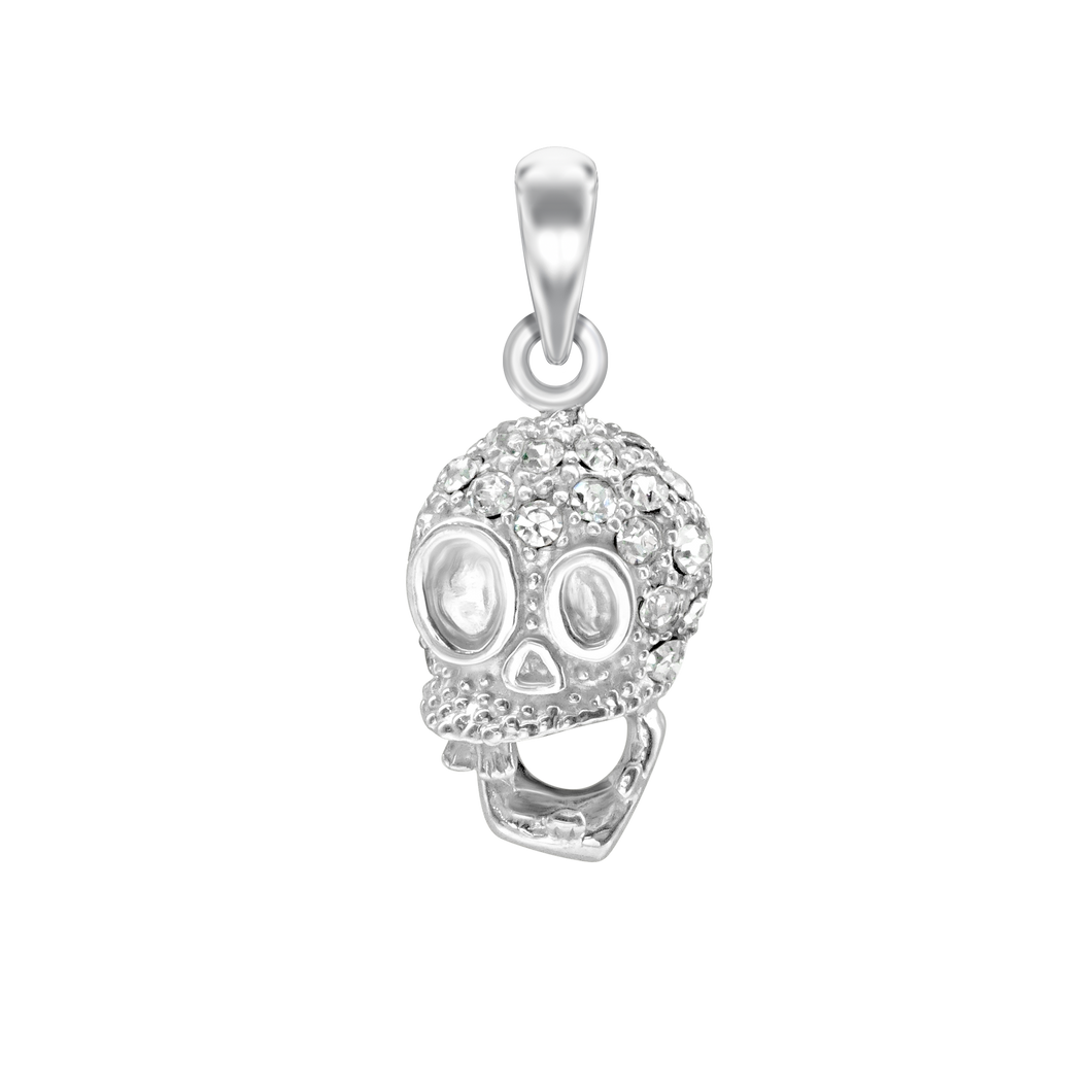 Skull Charm with CZ's (20 x 10mm)