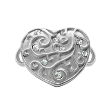 Load image into Gallery viewer, Heart with Filigree Design Bracelet Top in Sterling Silver (29 x 23mm)
