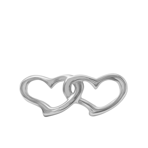 Double Heart Bracelet Top in Sterling Silver (30 x 12mm)