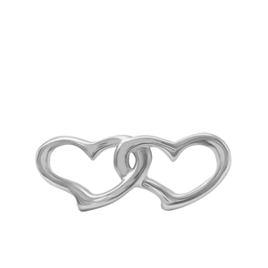 Double Heart Bracelet Top in Sterling Silver (30 x 12mm)