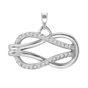 Intertwined Infinity Charm with CZ's (21 x 27mm)