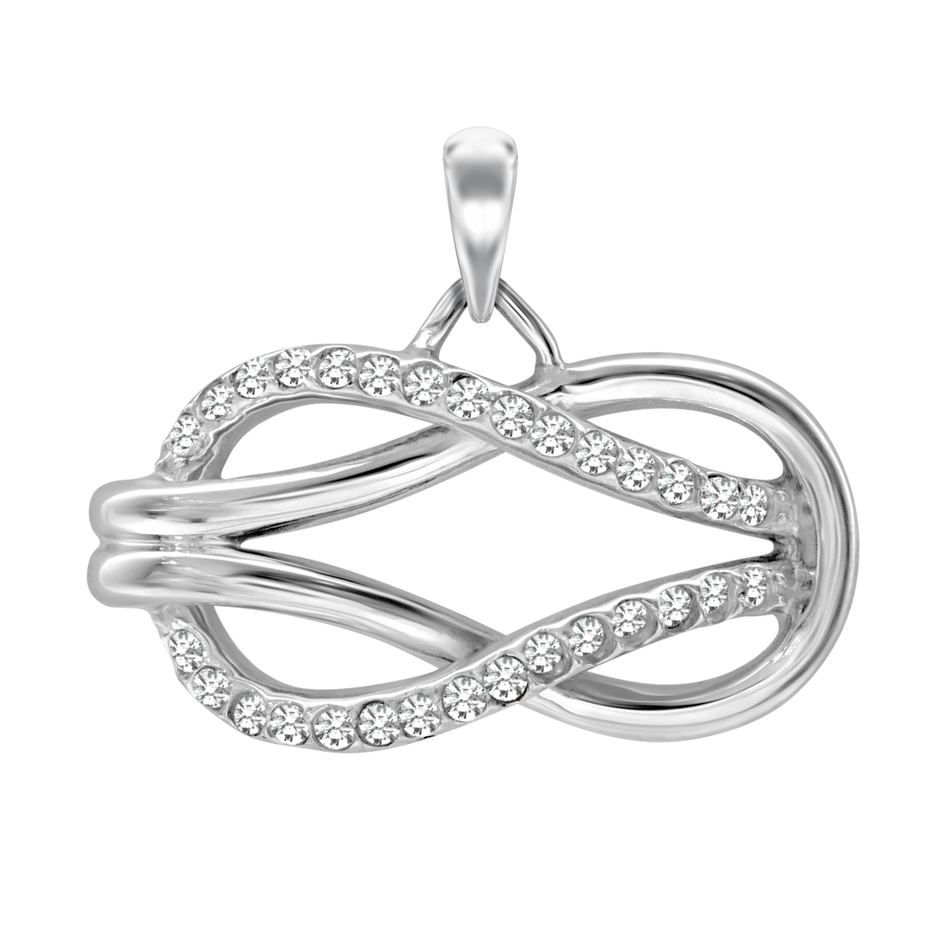 Intertwined Infinity Charm with CZ's (21 x 27mm)