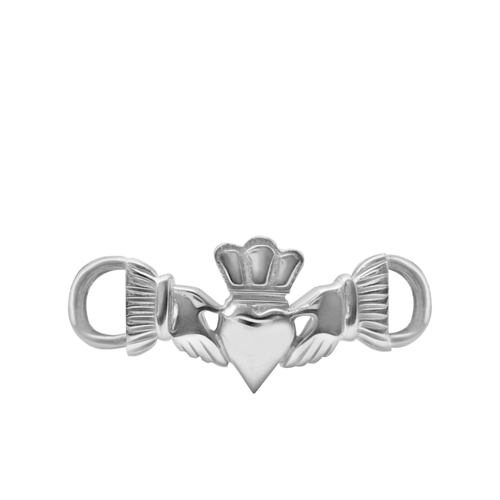 Small Claddagh Bracelet Top in Sterling Silver (29 x 11mm)