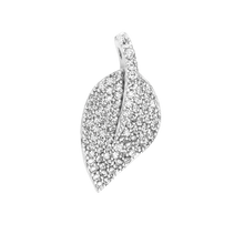 Load image into Gallery viewer, Leaf Charm with CZ&#39;s (21 x 10mm)
