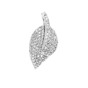 Leaf Charm with CZ's (21 x 10mm)