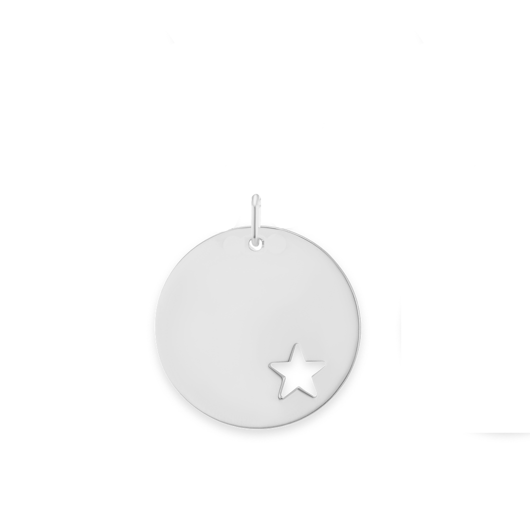 Circle with Star Cut Out Charm (22 x 20mm)