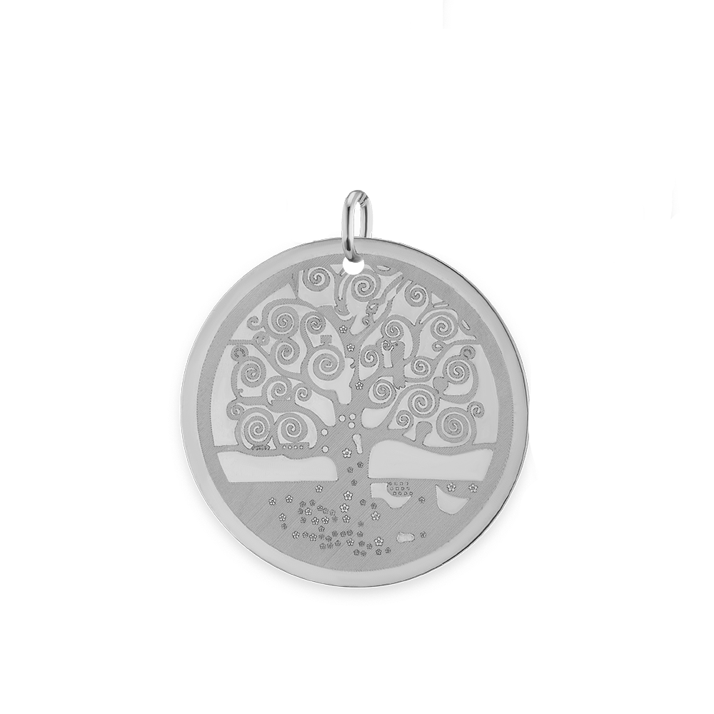 Circle with Tree Engraving Charm (26 x 25mm)