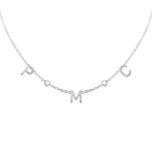 Load image into Gallery viewer, Initial and Gemstone Necklace in 14K White Gold
