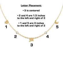 Load image into Gallery viewer, Old English Initial and Gemstone Necklace in 14K Yellow Gold
