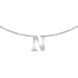 Hanging Initial Necklace in 14K White Gold