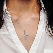 Load image into Gallery viewer, ITI NYC Raised Cross Pendant with Beaded Edge in 14K Gold

