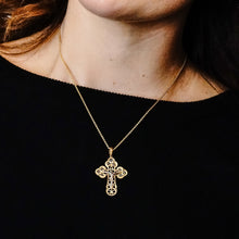 Load image into Gallery viewer, ITI NYC Filigree Crucifix Pendant in 14K Gold
