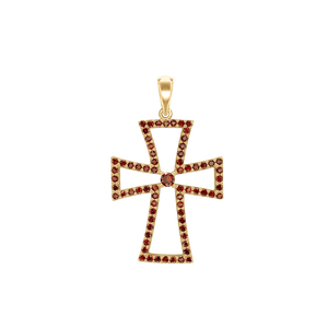 ITI NYC Cross Pattee Pendant with Cubic Zirconia in Sterling Silver