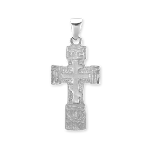 ITI NYC Orthodox Cross and Crucifix Pendant in Sterling Silver
