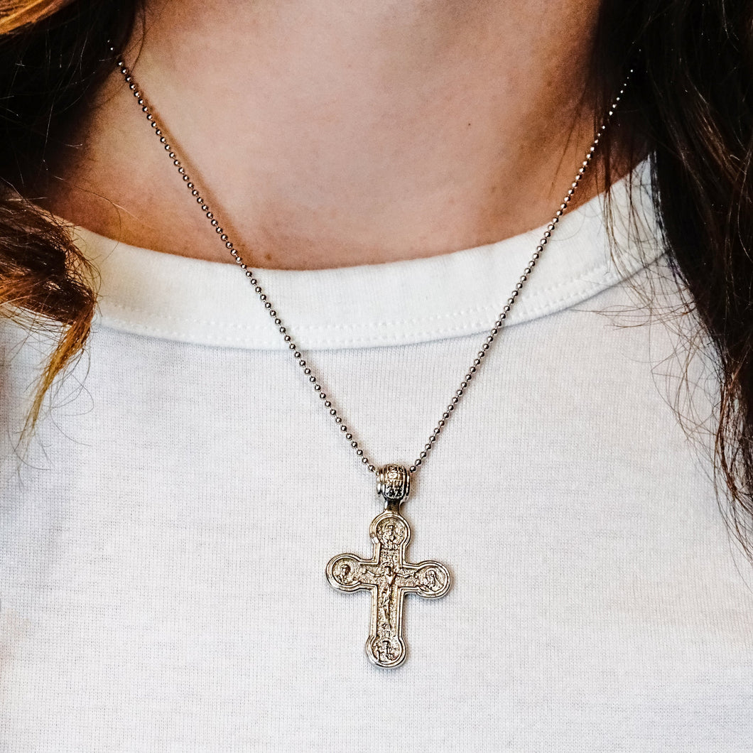 ITI NYC Byzantine Four-Way Double-Sided Crucifix Pendant in Sterling Silver