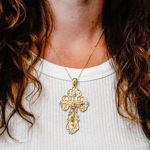 ITI NYC Baroque Crucifix Pendant in Sterling Silver