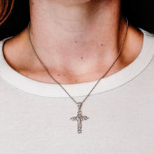 Load image into Gallery viewer, ITI NYC Filigree Olive Leaf Crucifix Pendant in Sterling Silver
