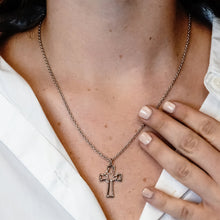 Load image into Gallery viewer, ITI NYC Cross Pendant with Holy Spirit Dove in Sterling Silver
