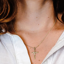 Load image into Gallery viewer, ITI NYC Floral Cross Pendant in Sterling Silver

