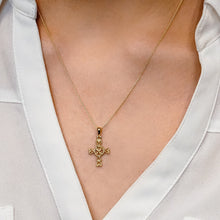 Load image into Gallery viewer, ITI NYC Filigree Heart Motif Cross Pendant in Sterling Silver
