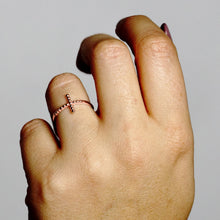 Load image into Gallery viewer, Bead Sideways Cross Stackable Ring in Sterling Silver
