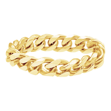 Load image into Gallery viewer, Bowery Curb Chain Ring in 14K Yellow Gold
