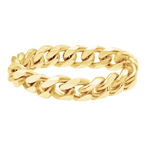 Bowery Curb Chain Ring in 14K Yellow Gold