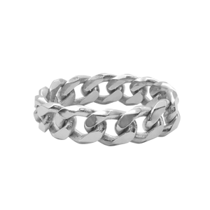 South Bowery Curb Chain Ring in Sterling Silver