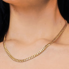 Load image into Gallery viewer, Bowery Curb Chain Necklace in Sterling Silver 18K Yellow Gold Finish
