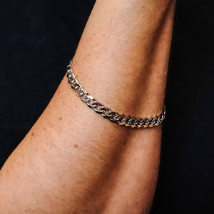 Bowery Curb Chain Bracelet in Sterling Silver