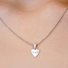 Load image into Gallery viewer, Sterling Silver Heart Disc Charm With Optional Engraving (.030&quot; thickness)
