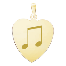 Load image into Gallery viewer, Sterling Silver 18K Yellow Gold Finish Heart Disc Charm With Optional Engraving (.030&quot; thickness)
