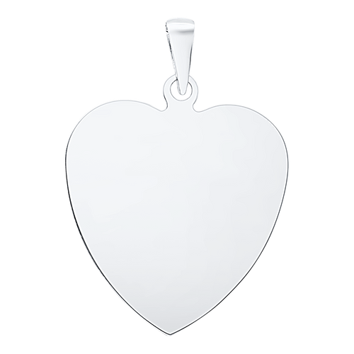 Sterling Silver Heart Disc Charm With Optional Engraving (.030