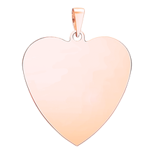 Load image into Gallery viewer, Sterling Silver 18K Pink Gold Finish Heart Disc Charm With Optional Engraving (.030&quot; thickness)
