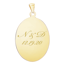 Load image into Gallery viewer, Sterling Silver 18K Yellow Gold Finish Oval Disc Charm With Optional Engraving (.030&quot; thickness)
