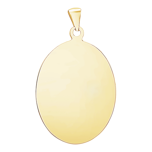 14K Yellow Gold Oval Disc Charm With Optional Engraving (.025