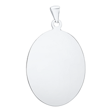Load image into Gallery viewer, Sterling Silver Oval Disc Charm With Optional Engraving (.030&quot; thickness)

