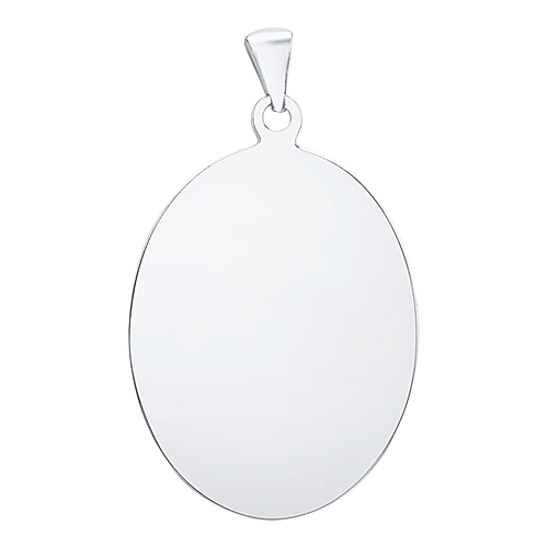 Sterling Silver Oval Disc Charm With Optional Engraving (.030