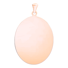 Load image into Gallery viewer, Sterling Silver 18K Pink Gold Finish Oval Disc Charm With Optional Engraving (.030&quot; thickness)

