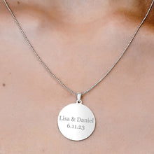Load image into Gallery viewer, 14K White Gold Round Disc Charm With Optional Engraving (.025&quot; thickness)
